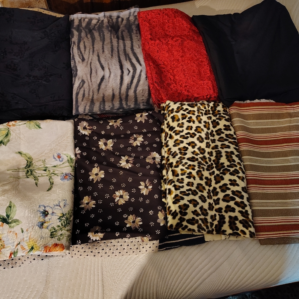 Assorted Fabric Bundle with Animal Print and Floral Patterns
